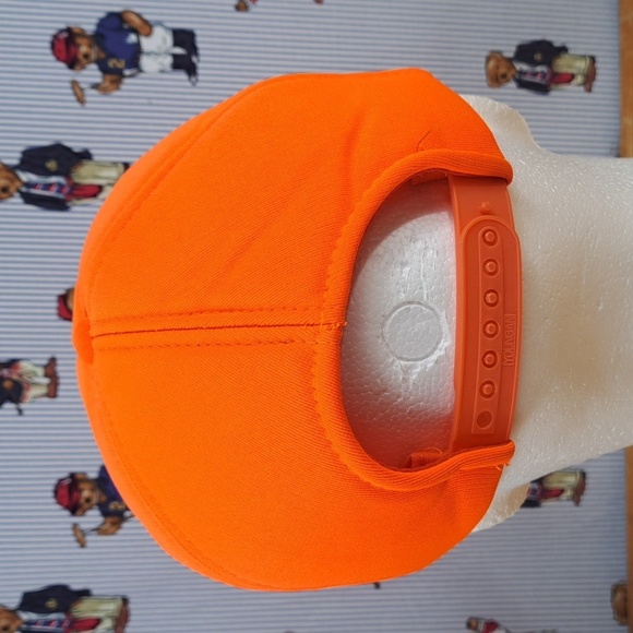 Vintage Big Buck Deer stitched thick foam orange & brown hunting snapback hat - Picture 3 of 7